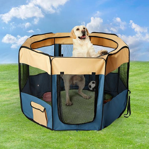 pet products 8 Panel Pet Playpen Blue L