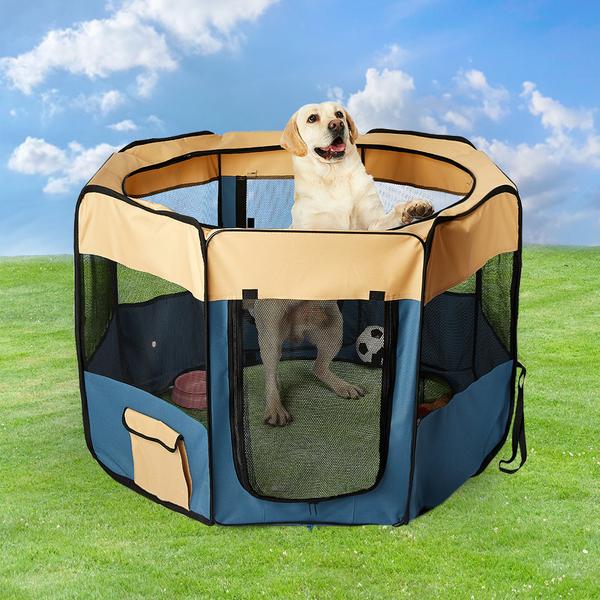 pet products 8 Panel Pet Playpen Blue XL