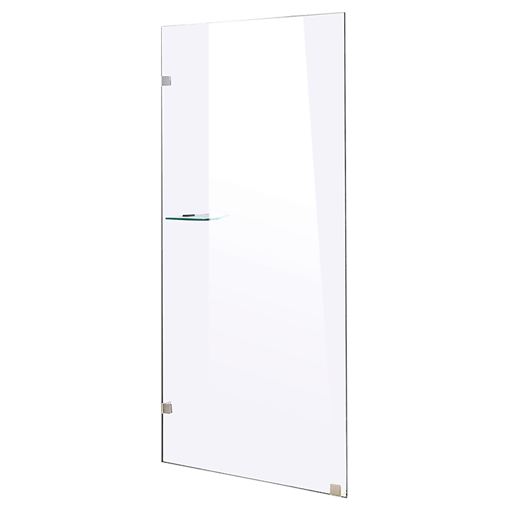 800 x 2100mm Frameless 10mm Safety Glass Shower Screen-Chrome/Black