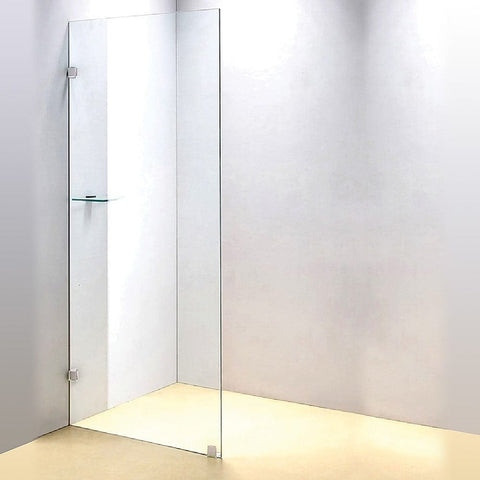 800 x 2100mm Frameless 10mm Safety Glass Shower Screen-Chrome/Black