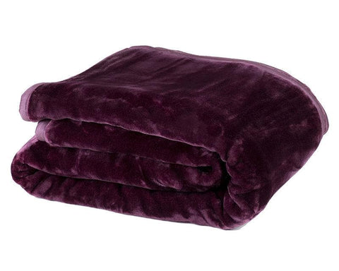800Gsm Heavy Double-Sided Faux Mink Blanket - Purple