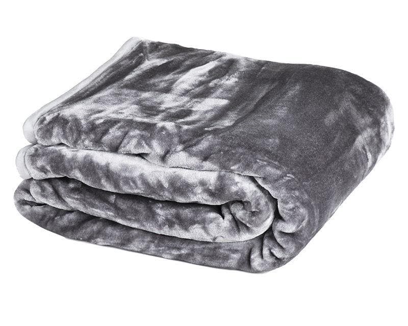 800GSM Heavy Double-Sided Faux Mink Blanket - Silver