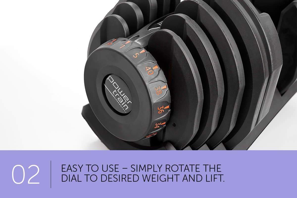 80kg Powertrain Home Gym Adjustable Dumbbell Set