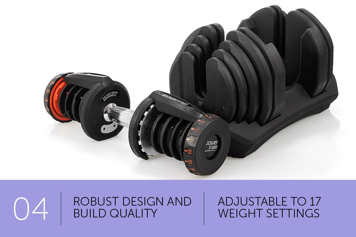 80kg Powertrain Home Gym Adjustable Dumbbell Set