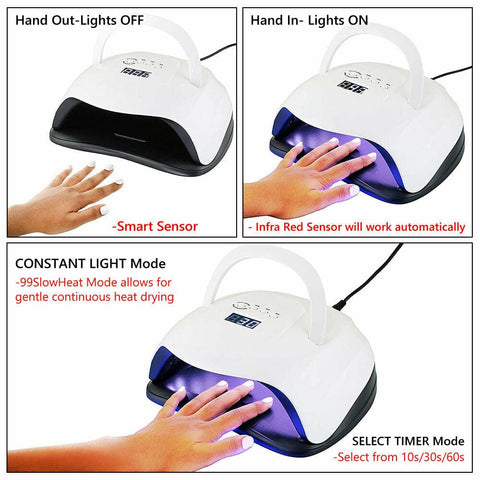 80W 42Led Nail Lamp Uv Sun Gel Polish Dryer Lcd Display White