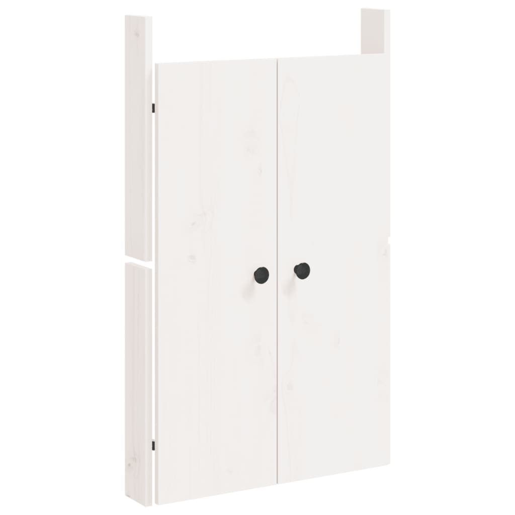 Outdoor Kitchen Cabinet White/Brown Solid Wood