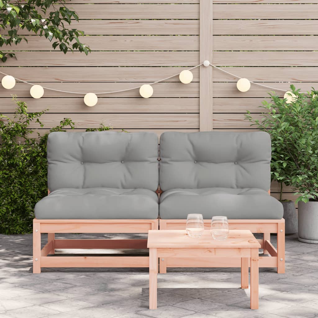 Garden Sofas Armless with Cushions 2 pcs Solid Wood Douglas