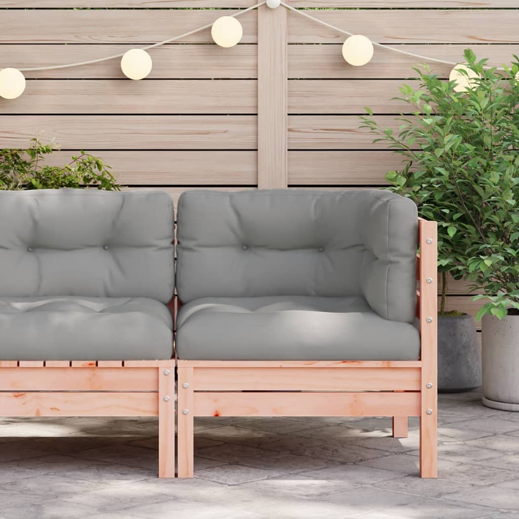 Garden Sofa Corner with Cushions Solid Wood Douglas