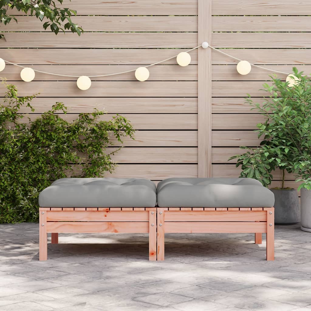 Garden Footstools with Cushions 2 pcs Solid Wood Douglas