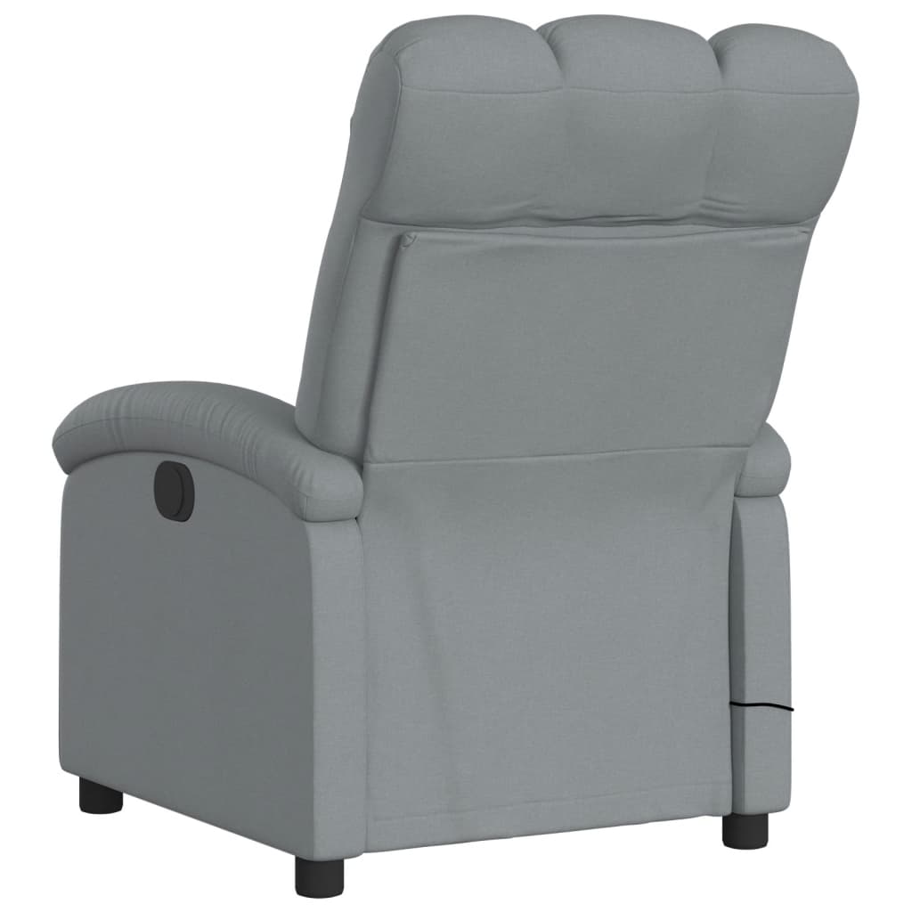 Light Grey Fabric Electric Massage Recliner Chair