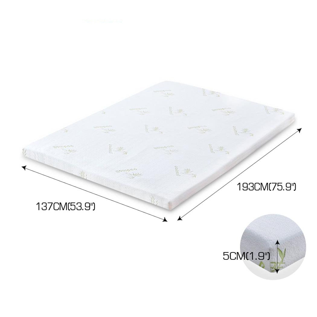 Bedding 8cm Thickness Cool Gel Memory Foam Mattress Topper Bamboo Fabric Single