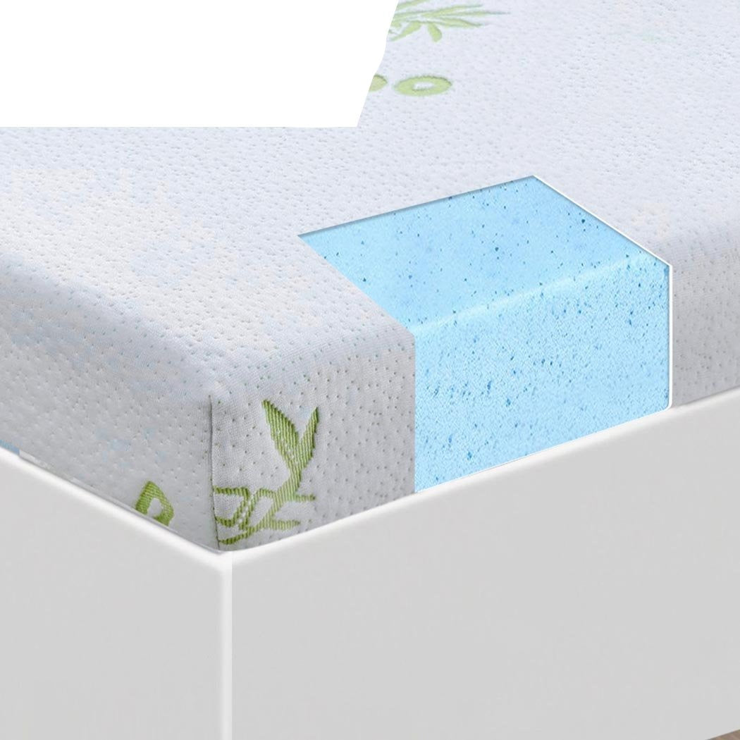 Bedding 8cm Thickness Cool Gel Memory Foam Mattress Topper Bamboo Fabric Single