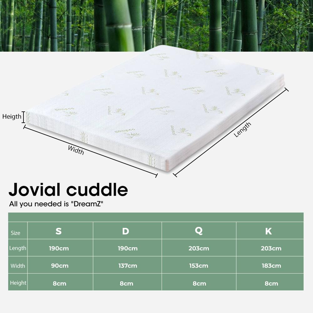 Mattress Toppers 8CM Washable Mattress Topper Memory Foam