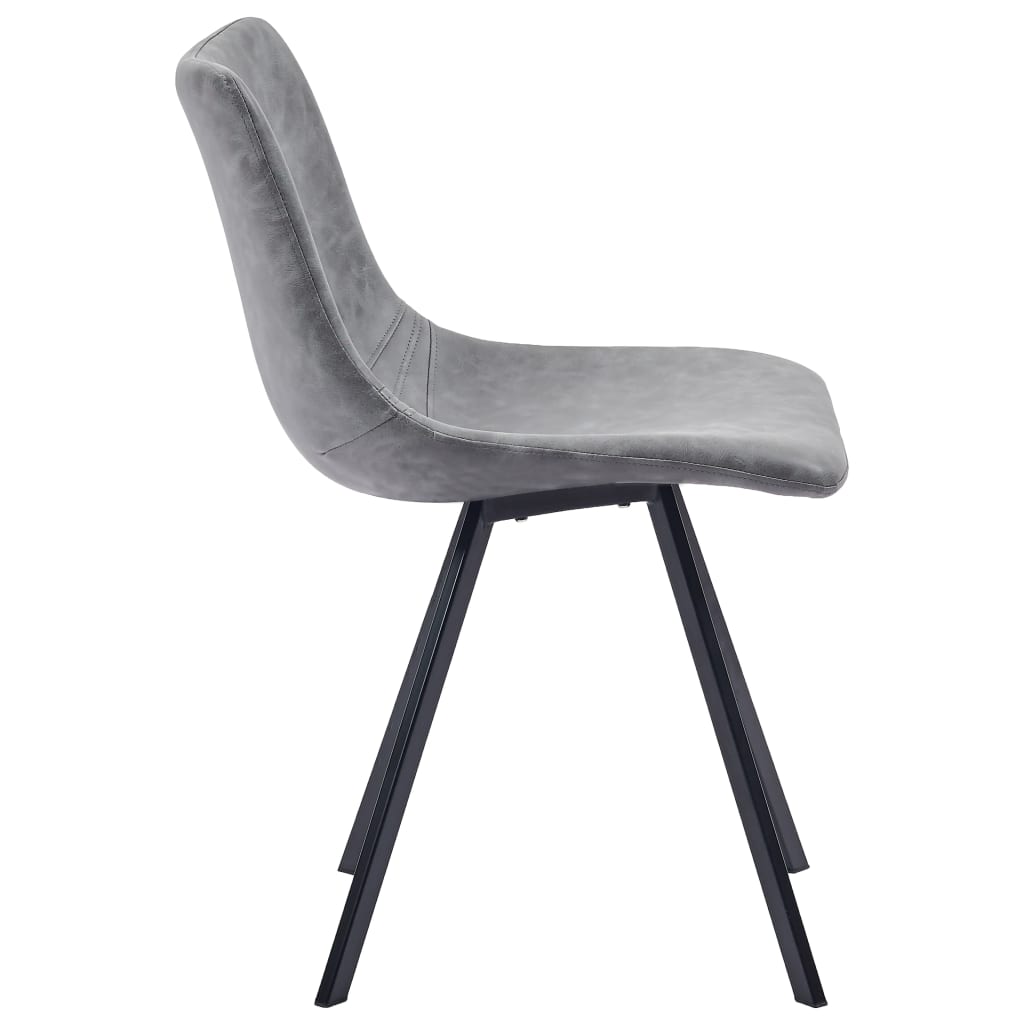 9 Piece Dining Set Grey Leather