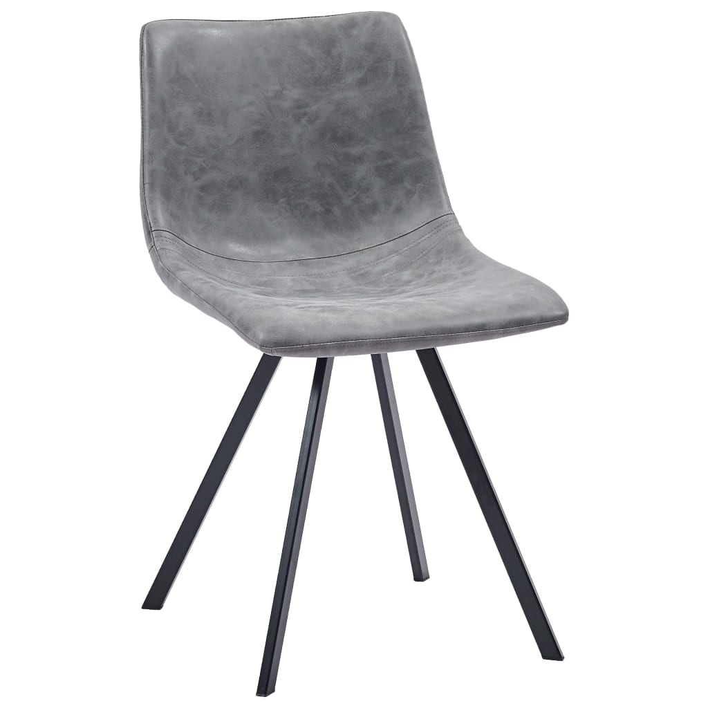 9 Piece Dining Set Grey Leather