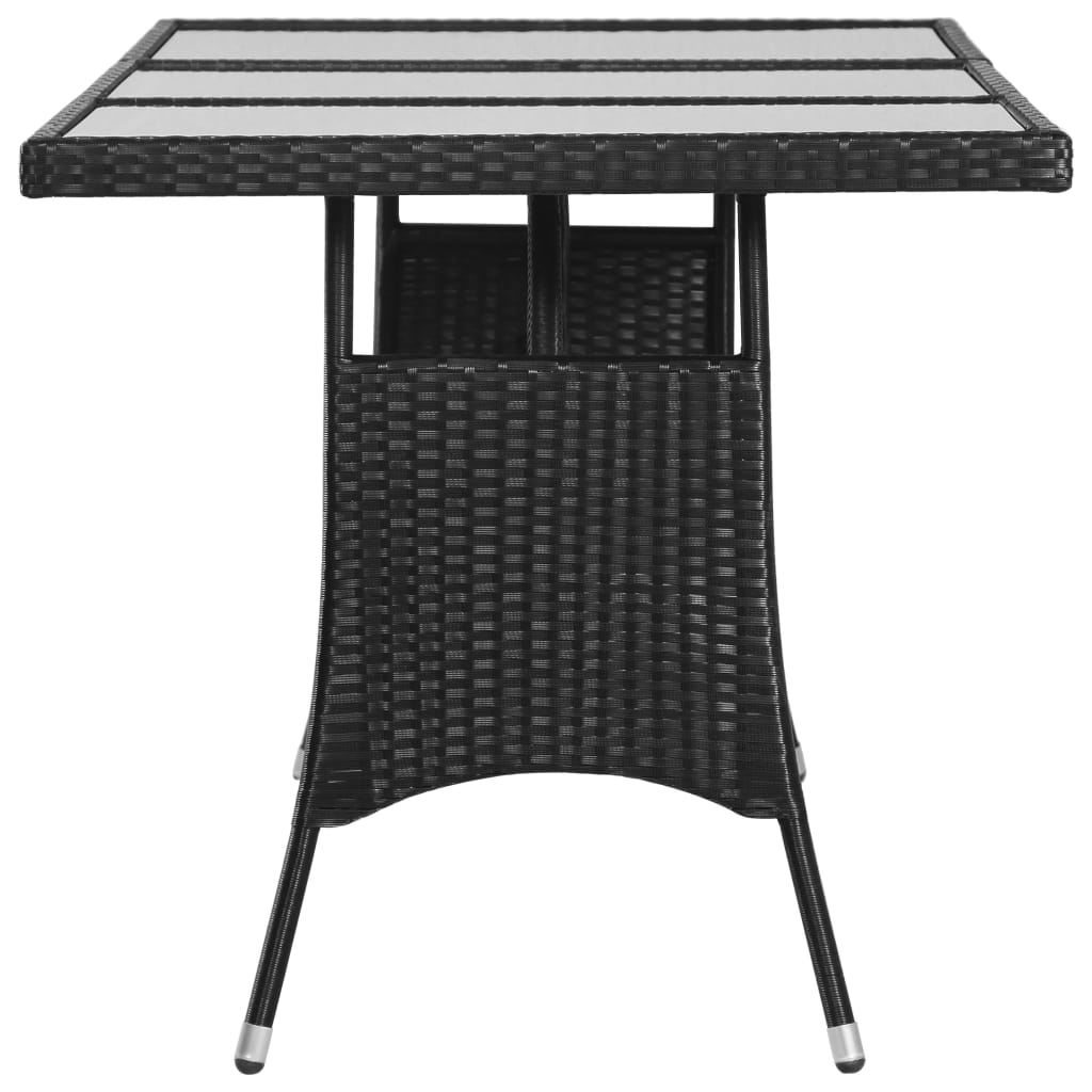 9 Piece Outdoor Dining Set Poly Rattan Black