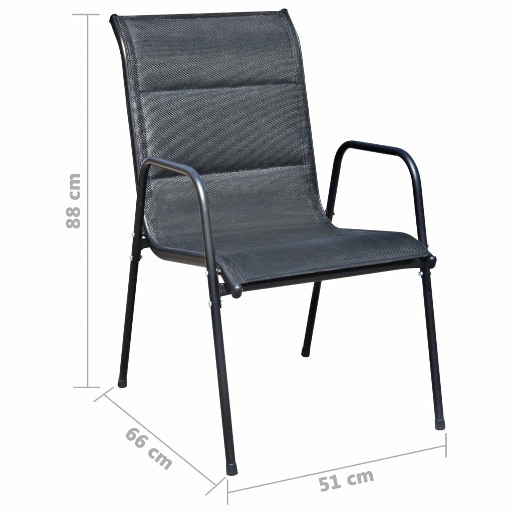 9 Piece Outdoor Dining Set Steel Black