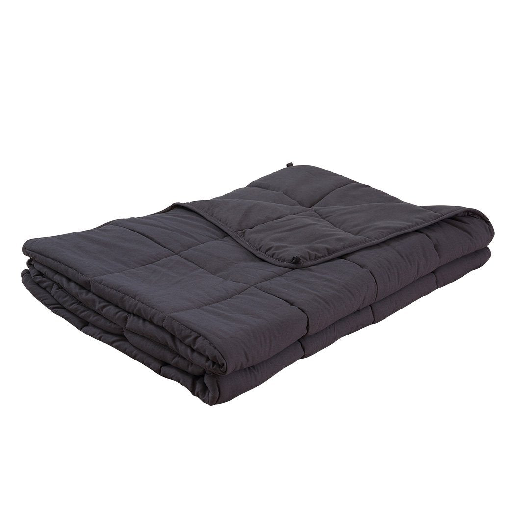 Bedding 9KG Weighted Blanket Anti Anxiety Single Dark Grey