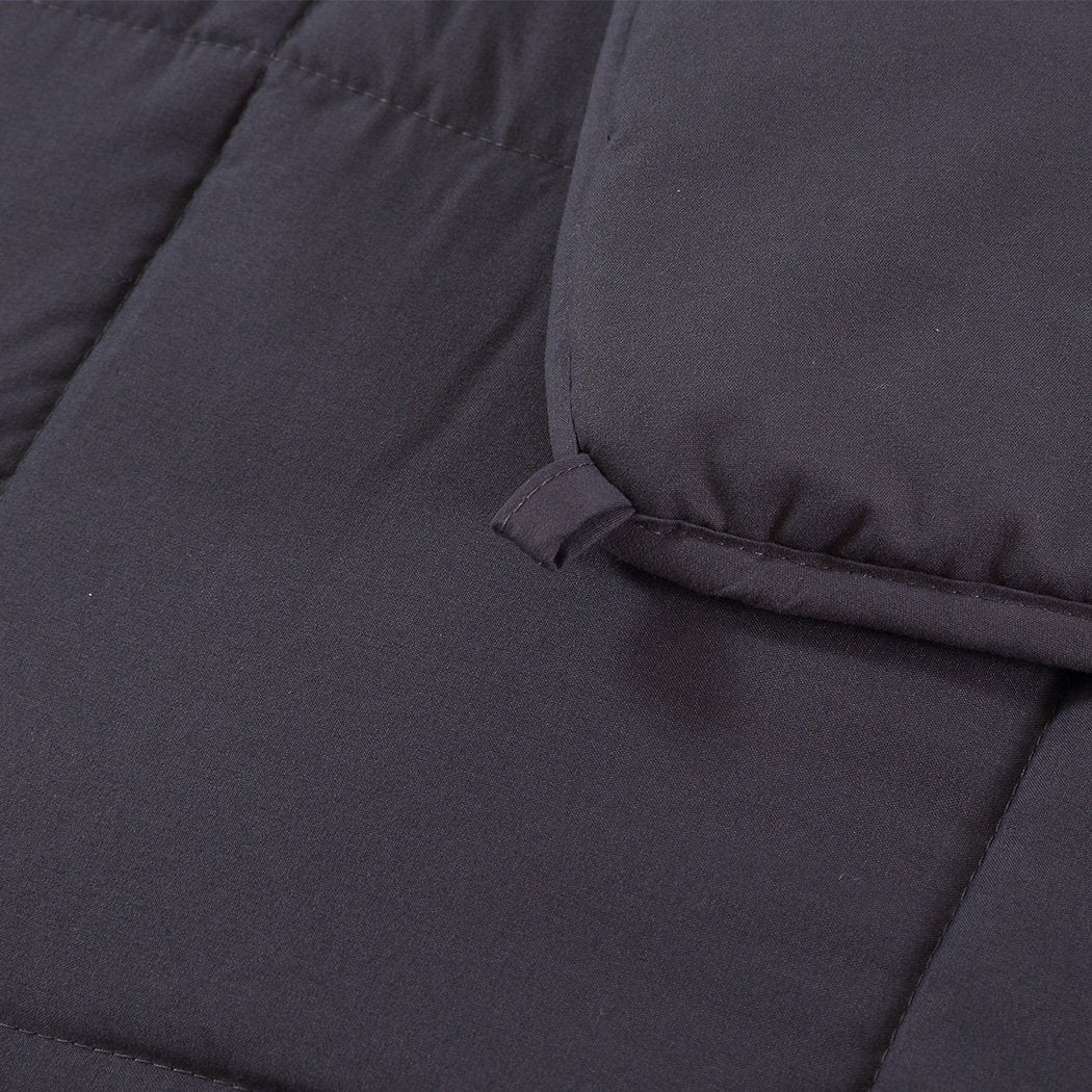 Bedding 9KG Weighted Blanket Anti Anxiety Single Dark Grey