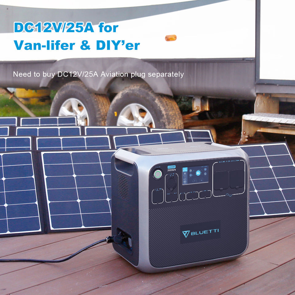 Portable Power Station Solar Genrator For Van Home Emergency Outdoor Camping Explore - Black
