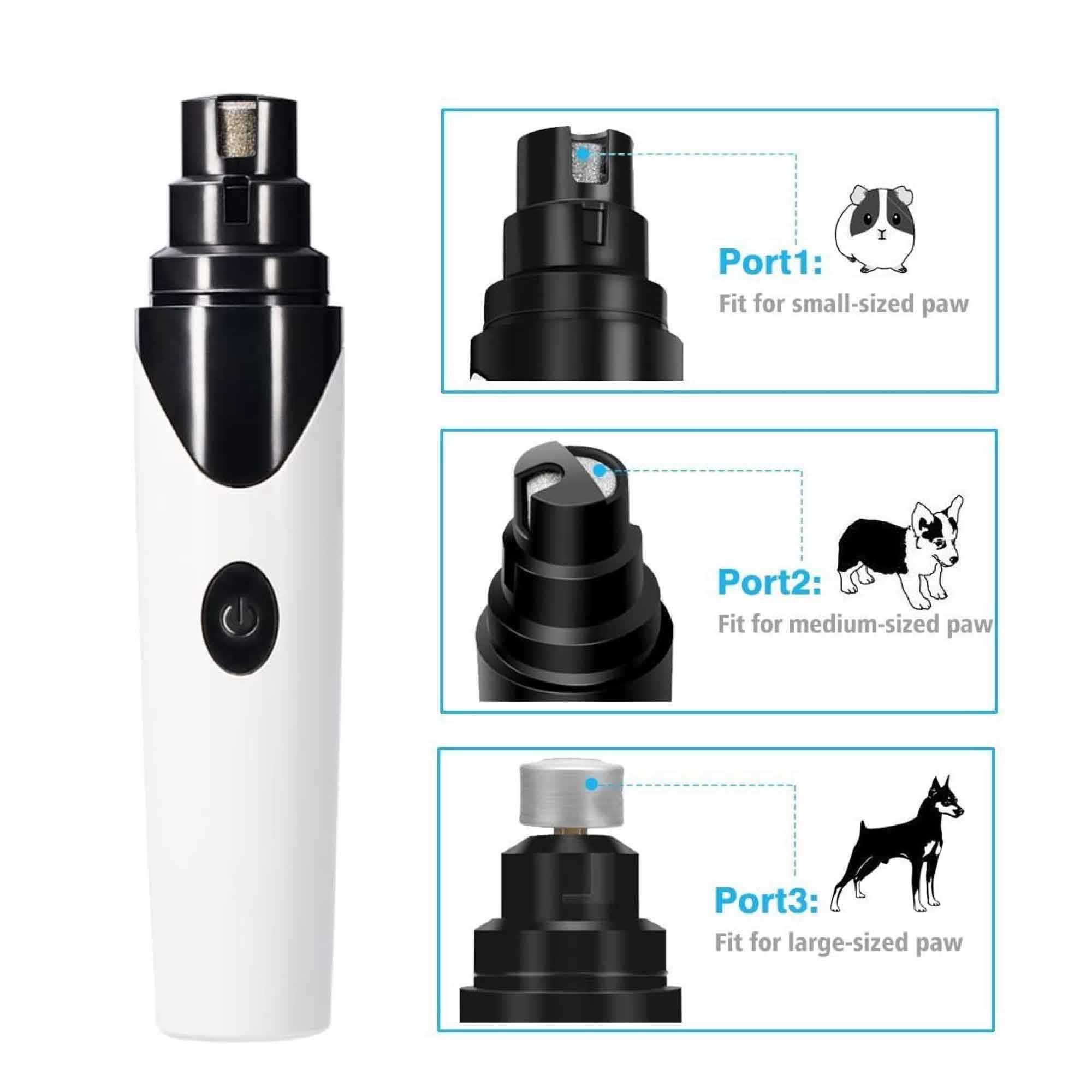 Rechargeable Electric Pet Nail Grinder and Claw Filer Trimmer for Dogs and Cats
