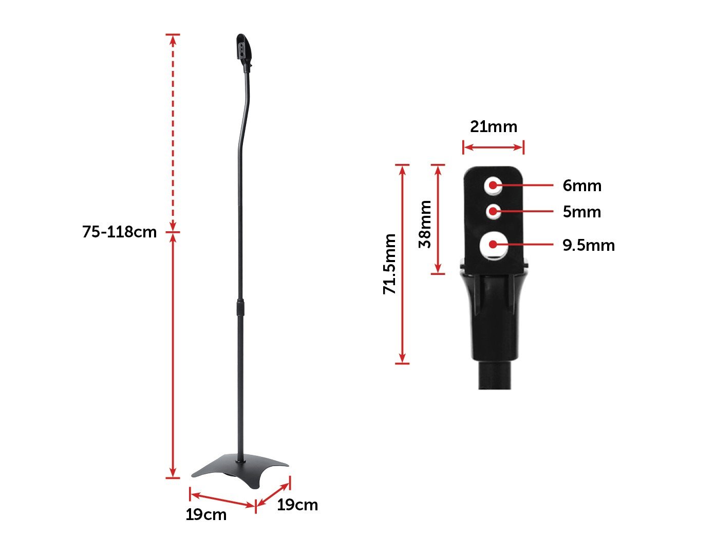 Photography Adjustable 2pcs Speaker Stands