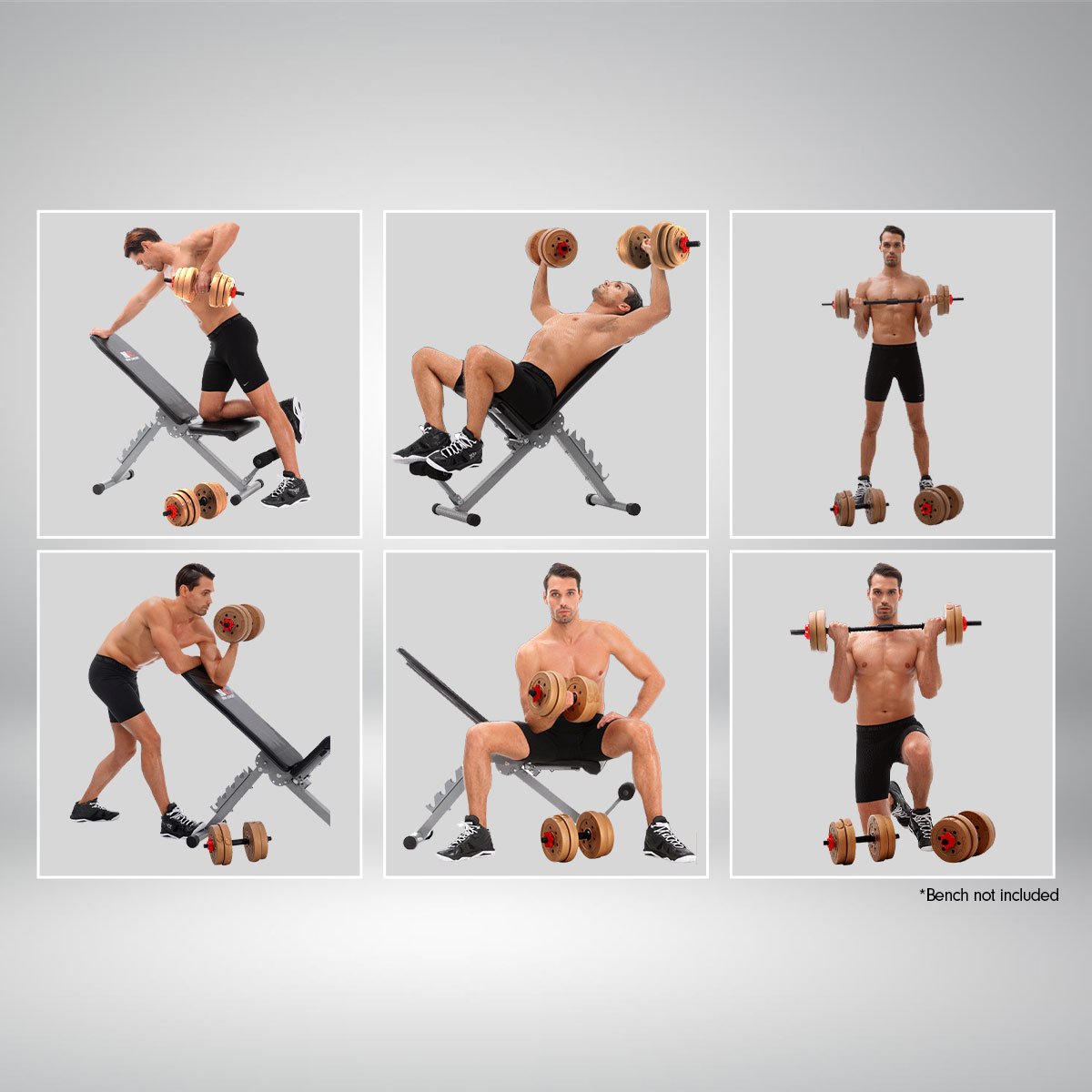 weights strength Adjustable 32kg Home Gym Dumbbell Barbell Weights Gold
