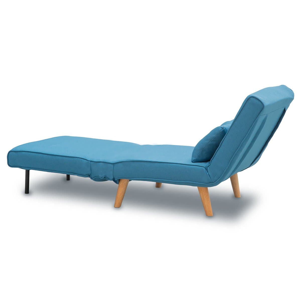 Adjustable Corner Sofa Single Seater Lounge Linen Bed Seat - Blue