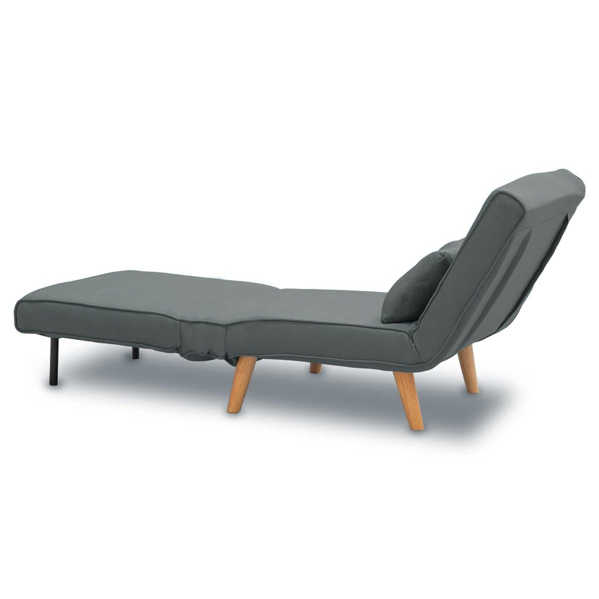 Adjustable Corner Sofa Single Seater Lounge Linen Bed Seat - Dark Grey