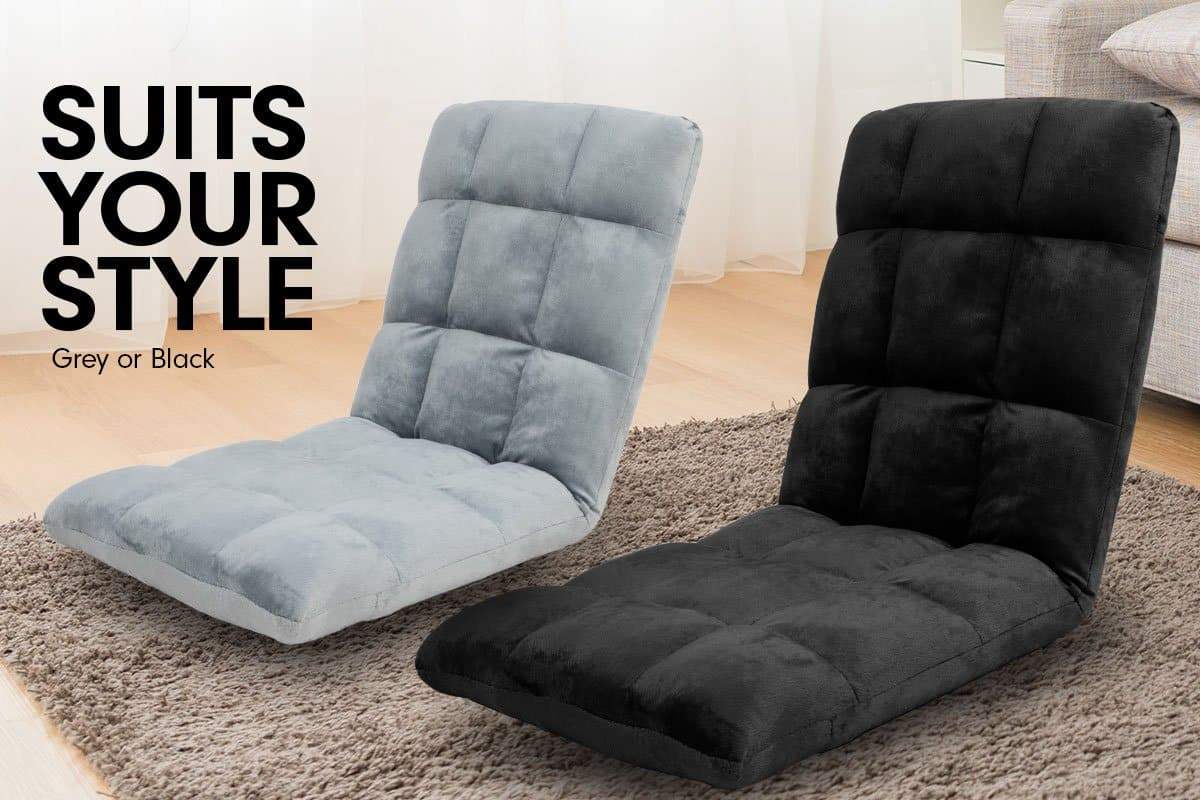 indoor furniture - Adjustable Cushioned Floor Gaming Lounge Chair 99 x 41 x 12cm - Black