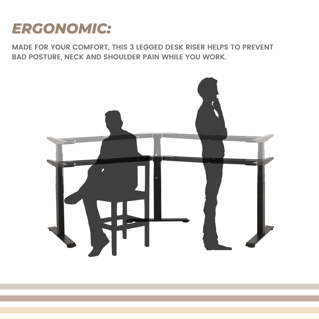 Adjustable Desk Riser Frame - Three Leg Stand (Black)EK-DRF-103-DR on ...