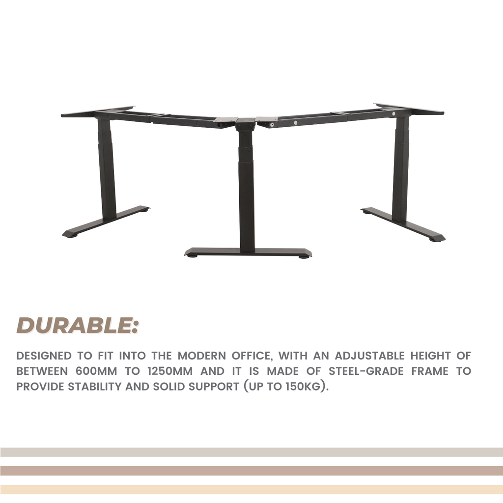 Adjustable Desk Riser Frame - Three Leg Stand (Black)EK-DRF-103-DR on ...