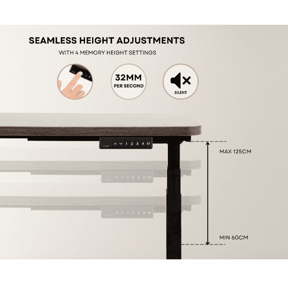 Adjustable Desk Riser Frame - Two Leg Stand (Black) EK-DRF-100-NT