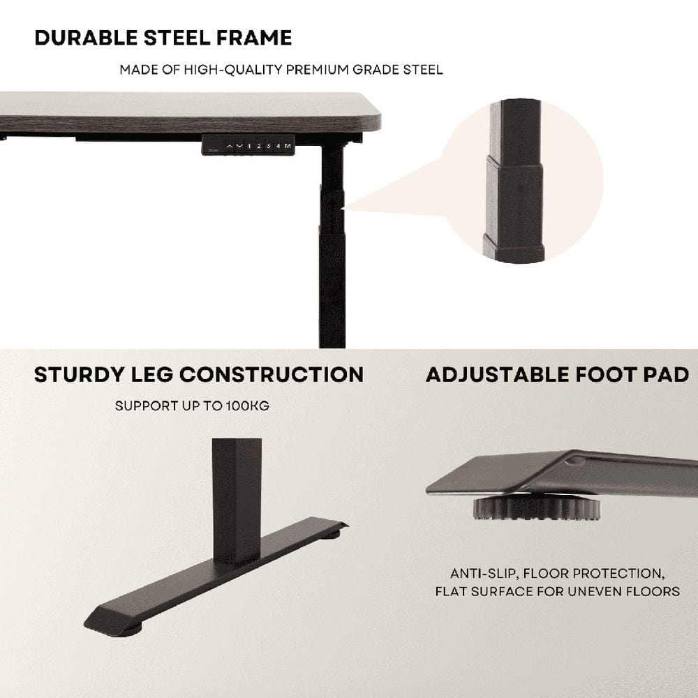 Nbf Desk Riser Legs Adjustable Desk Riser Frame - Two Leg Stand (Black) EK-DRF-100-NT on ...