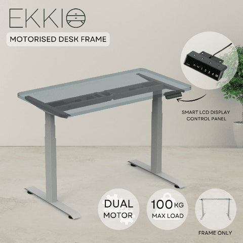 Adjustable Desk Riser Frame - Two Leg Stand (Grey) EK-DRF-101-NT