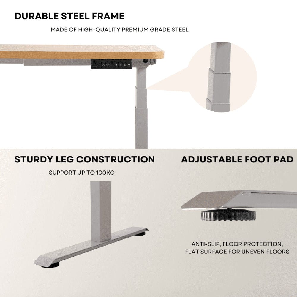 Adjustable Desk Riser Frame - Two Leg Stand (Grey) EK-DRF-101-NT