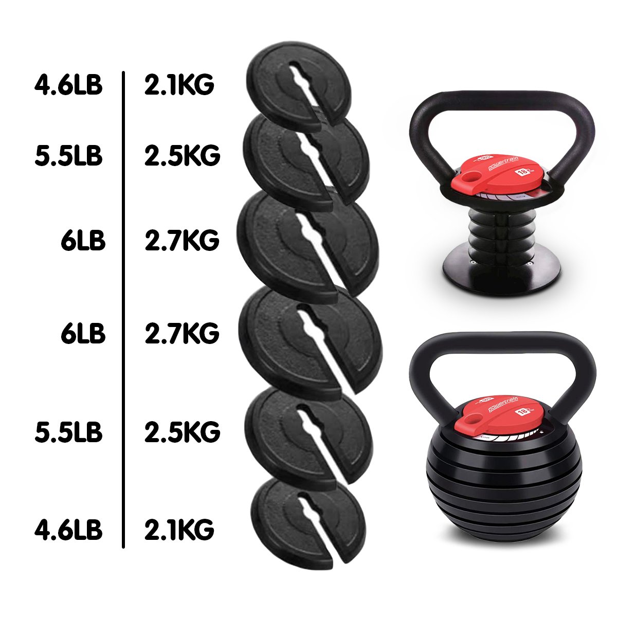 weights strength Adjustable Kettle Bell Weights Dumbbell 18kg