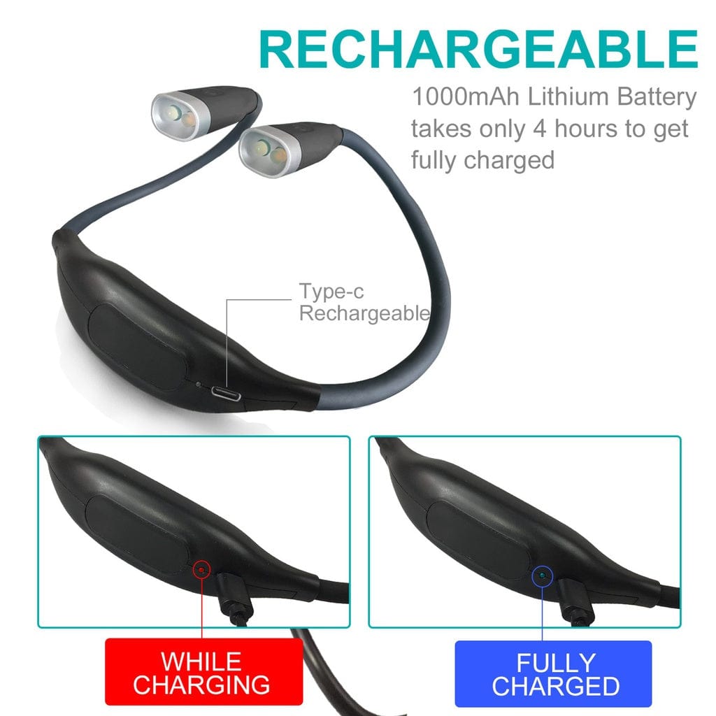 Adjustable LED Neck Reading Light in Black