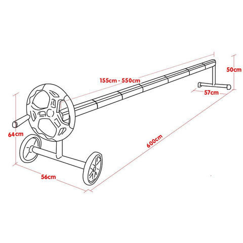 Adjustable Swimming Pool Cover Roller - 5.5m