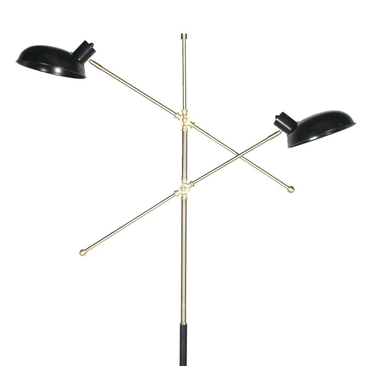 Adjustable Two Light Lamp Black and Gold Finish