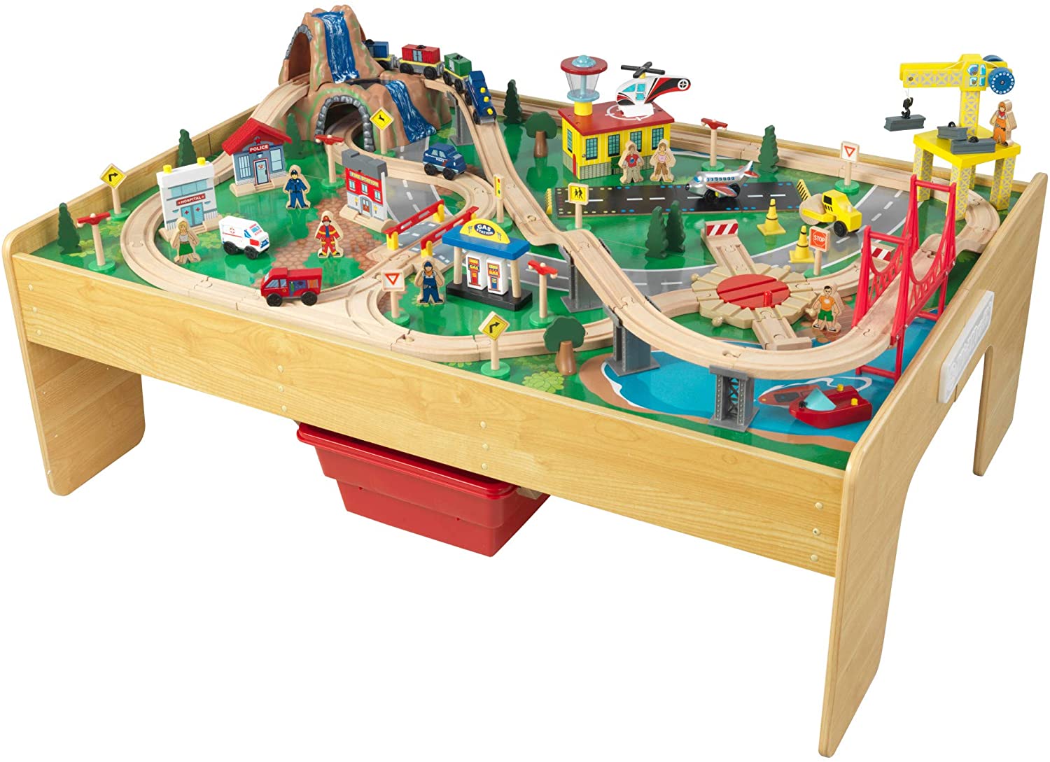Adventure Town Railway Train Set & Table With Ez Kraft Assembly For Kids
