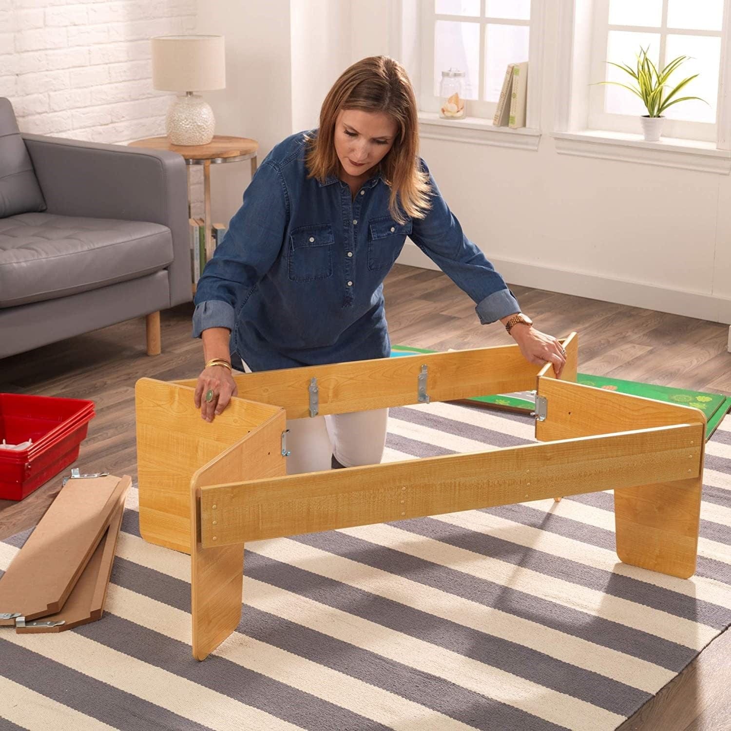 Adventure Town Railway Train Set & Table With Ez Kraft Assembly For Kids