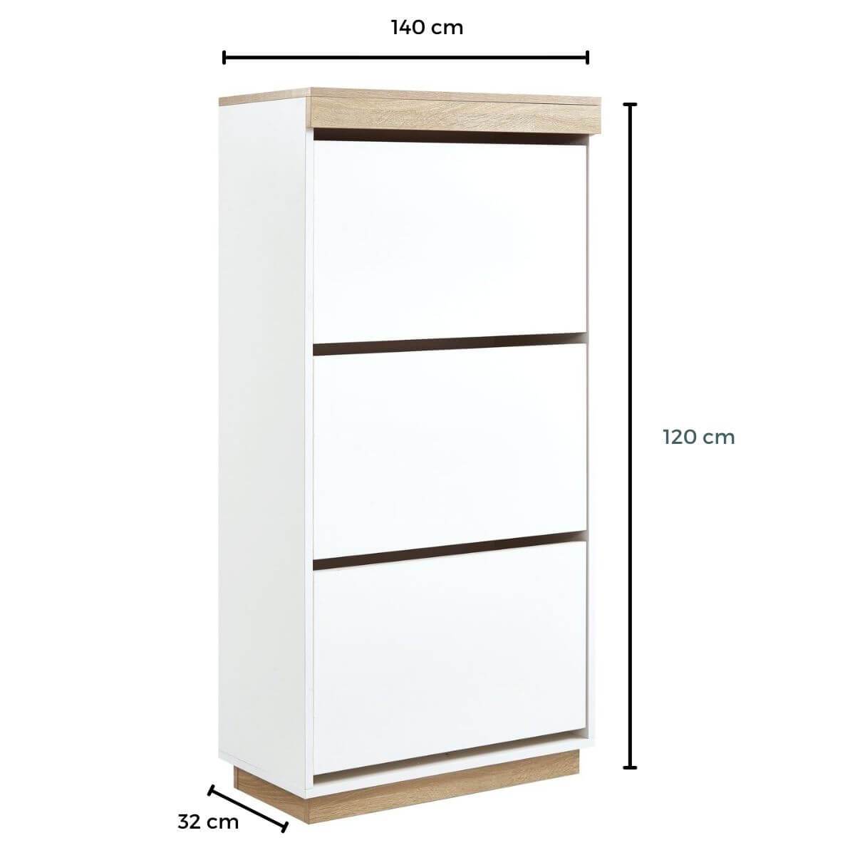 Furniture > Living Room Aiden Coastal White Oak Small Shoe Cabinet