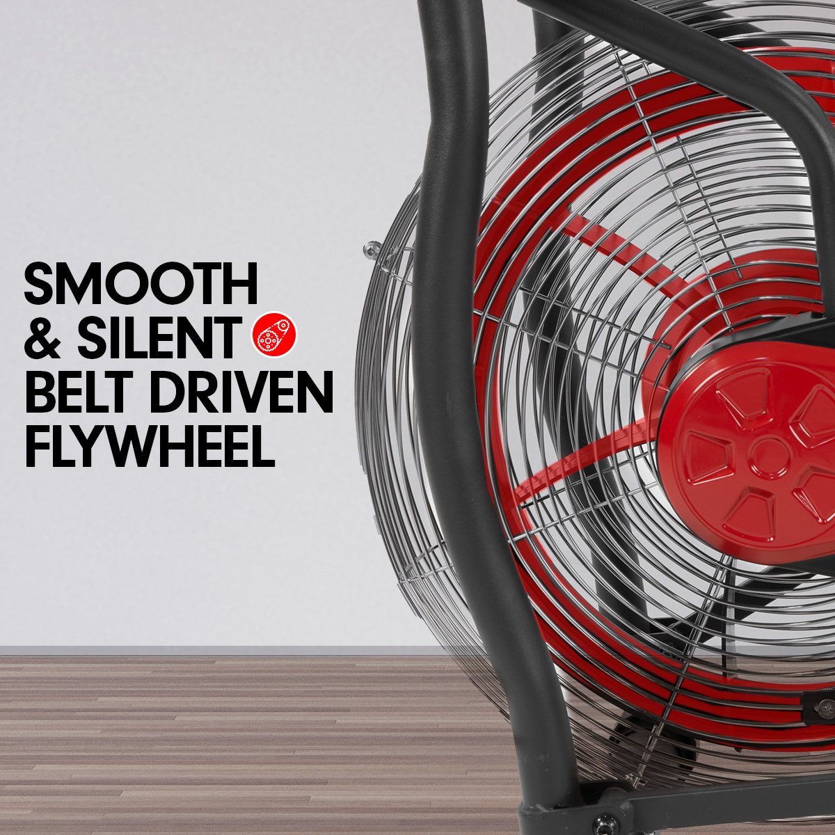 cardio Air Resistance Fan Exercise Bike for Cardio - Red