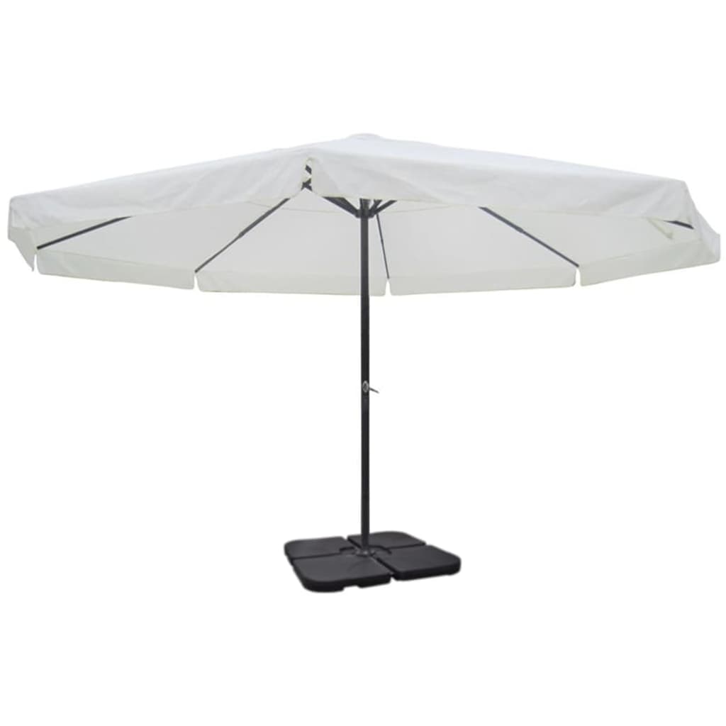 Aluminium Umbrella with Portable Base White