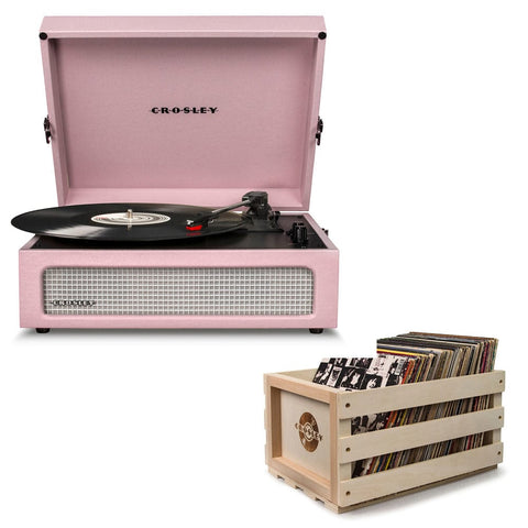 Amethyst - Bluetooth Portable Turntable & Record Storage Crate