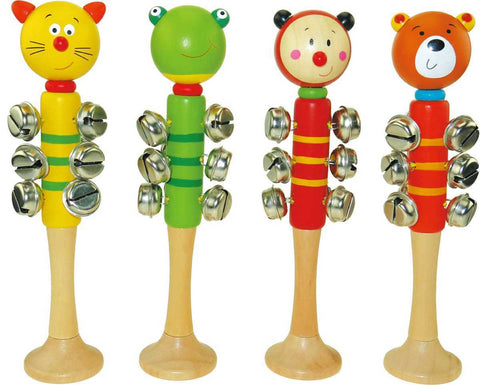 toys for infant Animal Bell Stick W Base Set Of 4