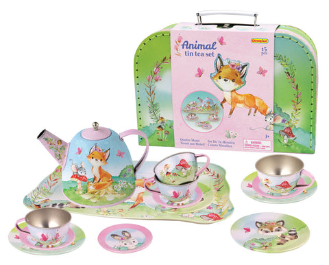 Animal Tin Tea Set In Suitcase