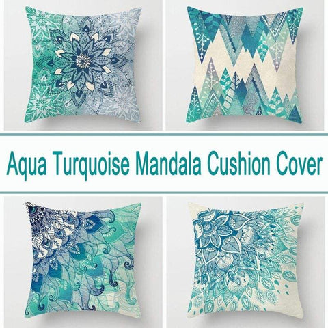 Home & Garden > Others Aqua Blue Turquoise Cushion Covers 4pcs Pack