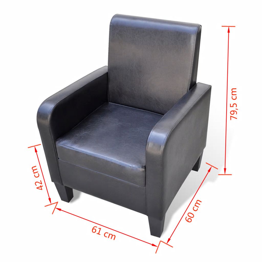 Armchair Black Leather